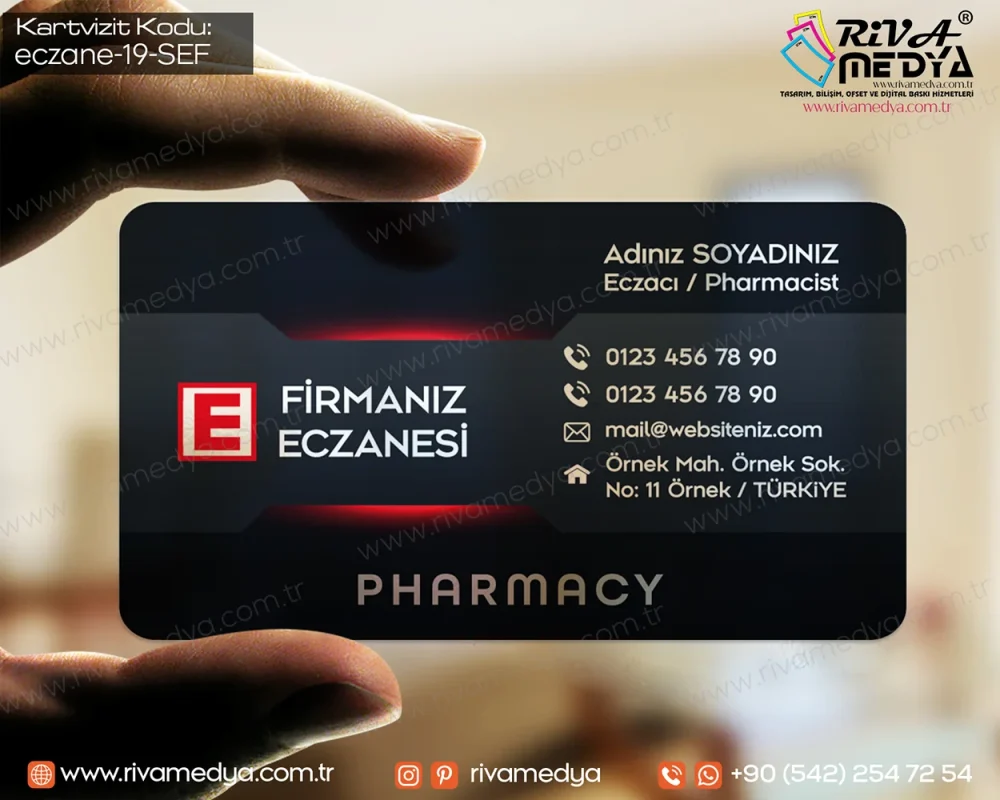 Prestij Eczacı Şeffaf Kartvizit Örneği