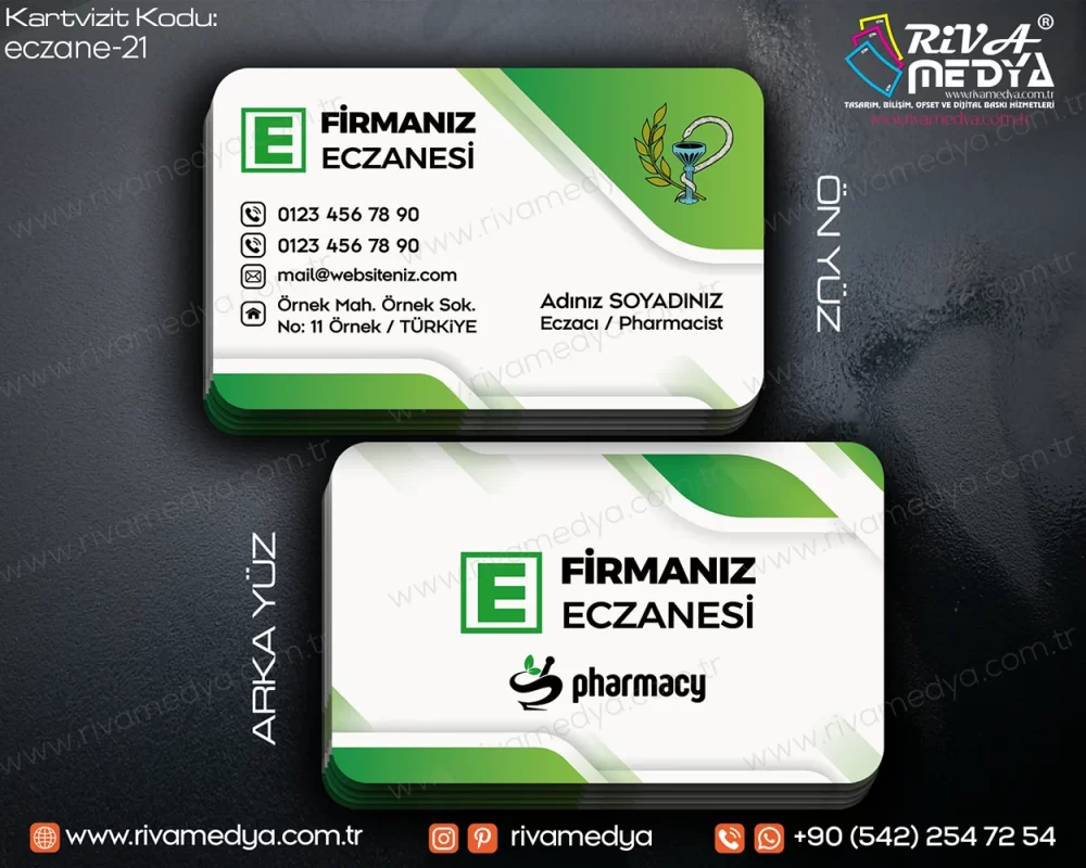 Yeşil Eczane Kartvizit Örneği
